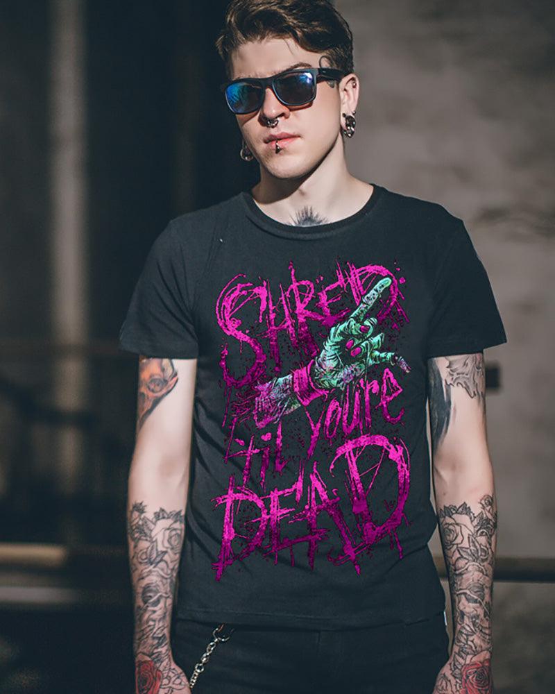 Edgy Gothic Motorcycle Tee - gothic t-shirt - Edgy Gothic Motorcycle T-shirt for Bold Style - Main view