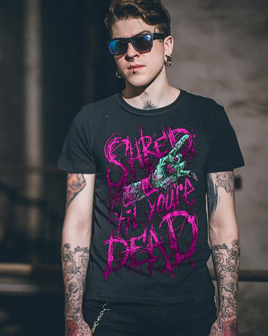 Edgy Gothic Motorcycle Tee - gothic t-shirt - Edgy Gothic Motorcycle T-shirt for Bold Style - Main view