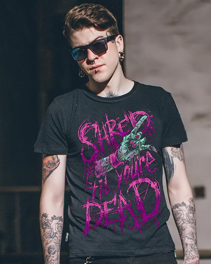 Edgy Gothic Motorcycle Tee - unique streetwear styles - Edgy Gothic Motorcycle T-shirt for Bold Style - View 2