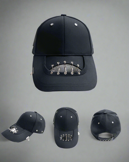 Edgy Hollow Chain Black Cap - black cap - Edgy Hollow Chain Black Cap for Street Style - View 8
