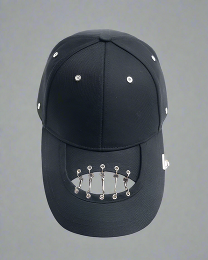Edgy Hollow Chain Black Cap -  hollow design - Edgy Hollow Chain Black Cap for Street Style - View 6