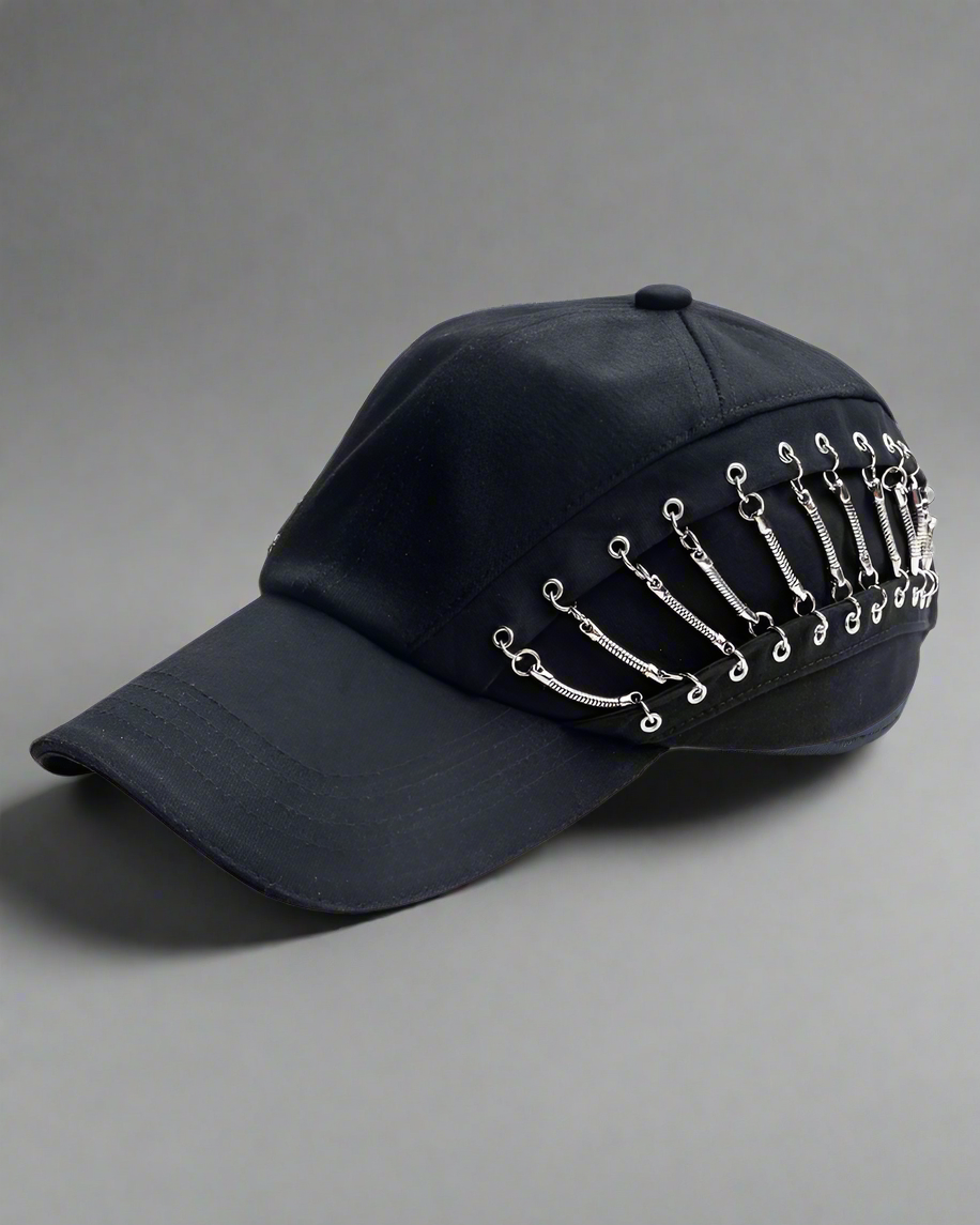 Edgy Hollow Chain Cap - chain cap - Edgy Hollow Chain Cap for a Unique Street Style - Main view