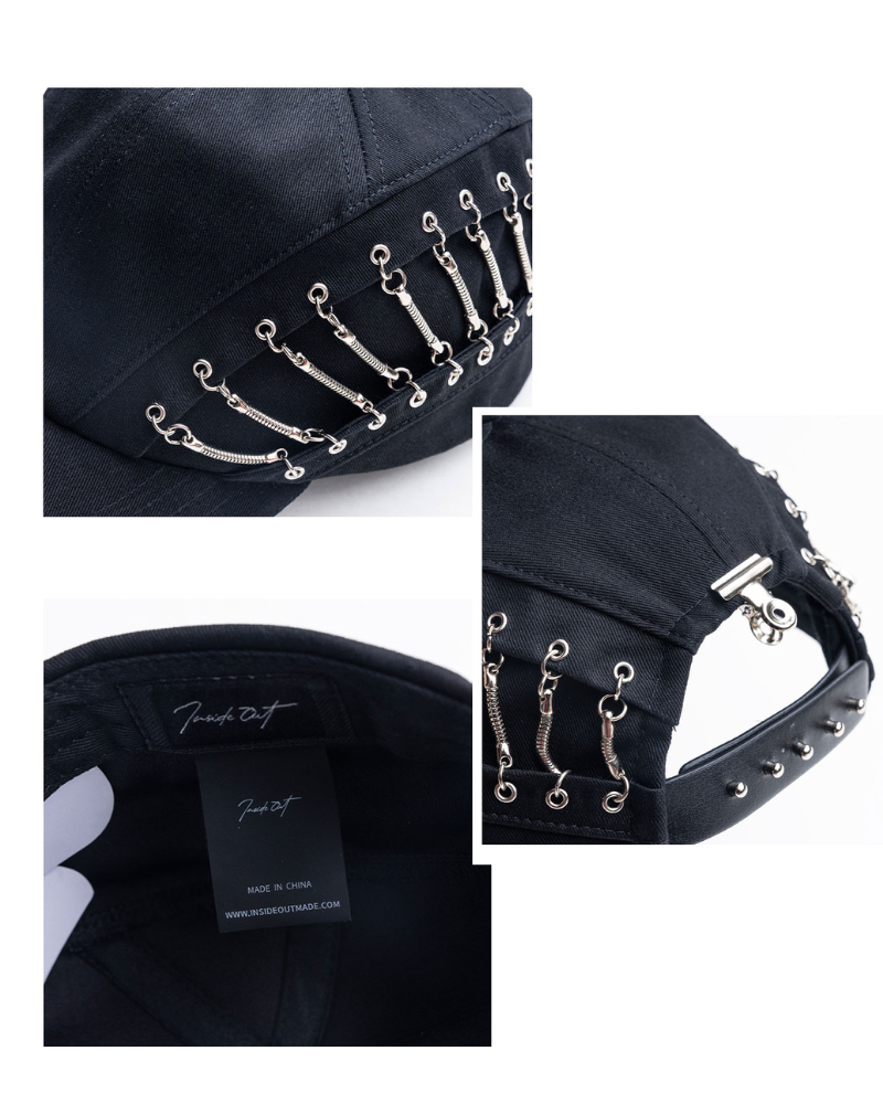 Edgy Hollow Chain Cap - chain cap - Edgy Hollow Chain Cap for a Unique Street Style - View 13