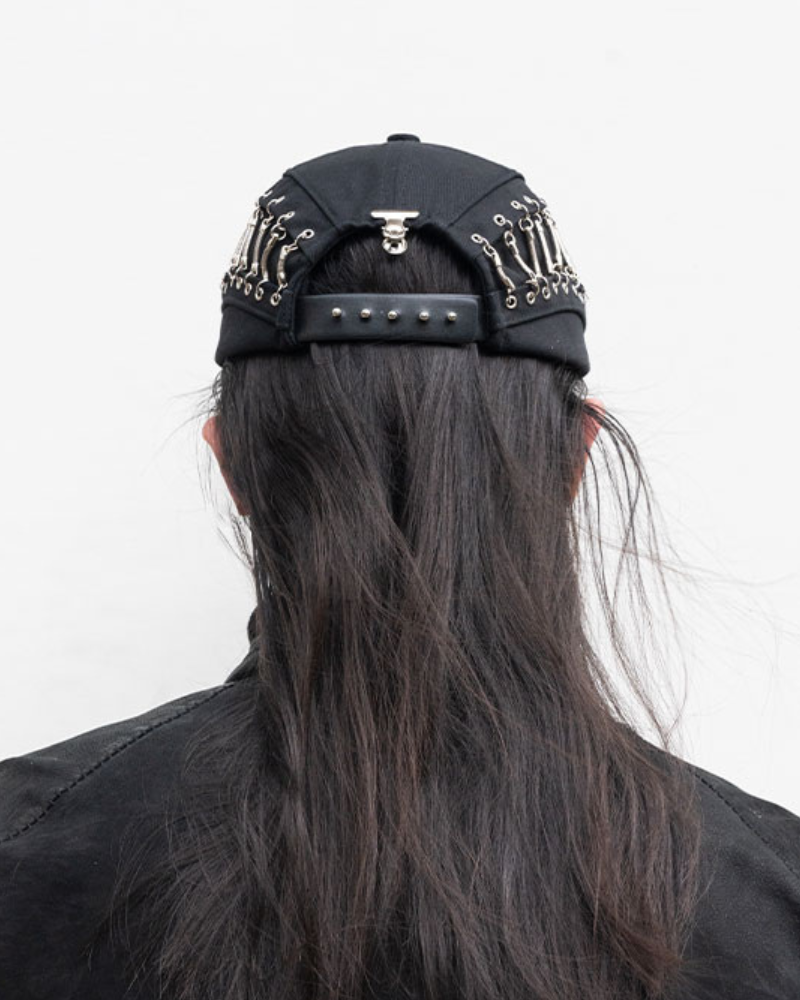 Edgy Hollow Chain Cap -  futuristic fashion cap - Edgy Hollow Chain Cap for a Unique Street Style - View 4