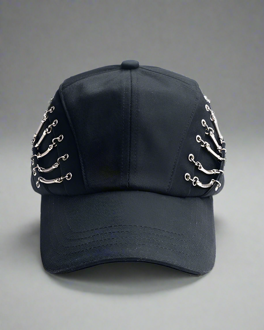 Edgy Hollow Chain Cap -  punk cap - Edgy Hollow Chain Cap for a Unique Street Style - View 11