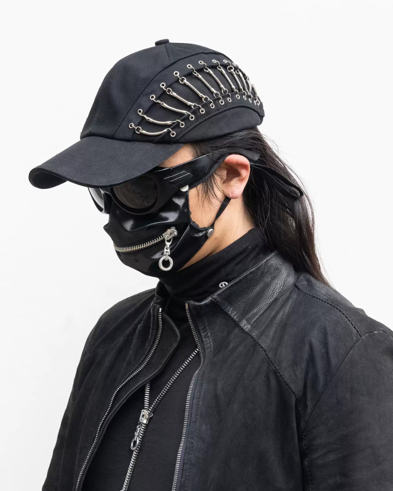 Edgy Hollow Chain Cap - street punk cap - Edgy Hollow Chain Cap for a Unique Street Style - View 2