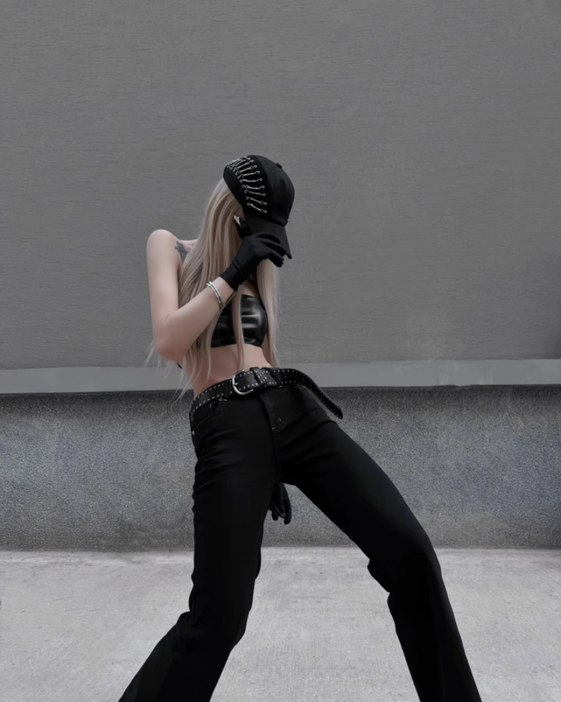 Edgy Hollow Chain Cap - street punk cap - Edgy Hollow Chain Cap for a Unique Street Style - View 8