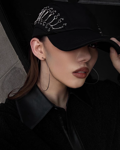 Edgy Hollow Chain Cap -  streetwear hat - Edgy Hollow Chain Cap for a Unique Street Style - View 6