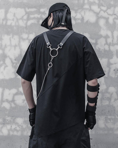 Edgy Japanese Techwear Tee -  black t-shirt - Edgy Japanese Techwear Tee for Stylish Everyday Wear - View 3