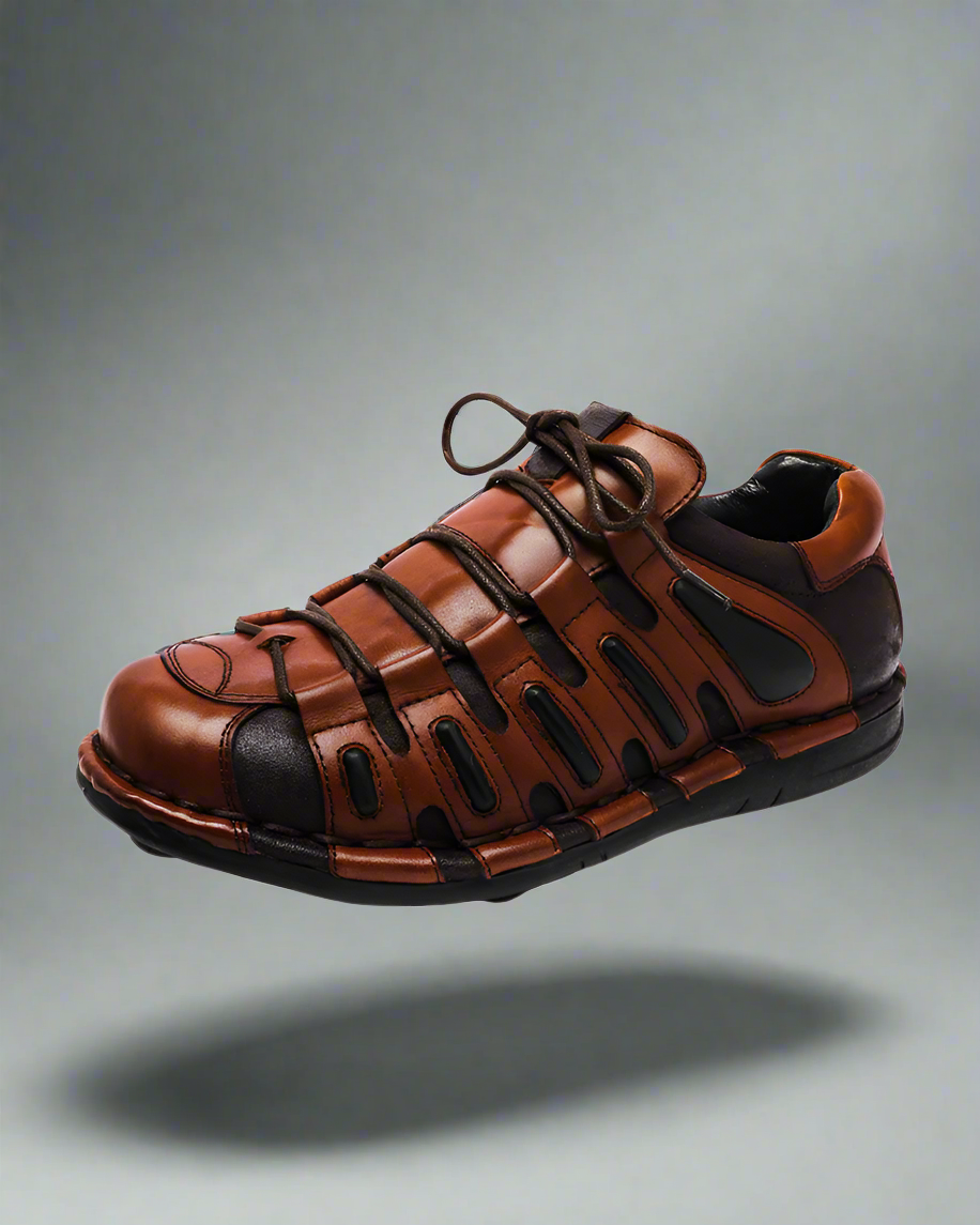 Edgy Leather Moto Shoes - genuine leather shoes - Stylish Leather Moto Shoes for Riders and Streetwear - Main view