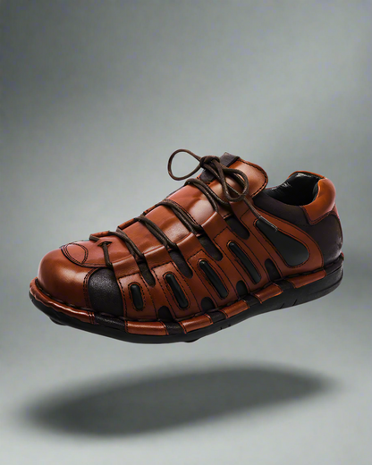 Edgy Leather Moto Shoes - genuine leather shoes - Stylish Leather Moto Shoes for Riders and Streetwear - Main view