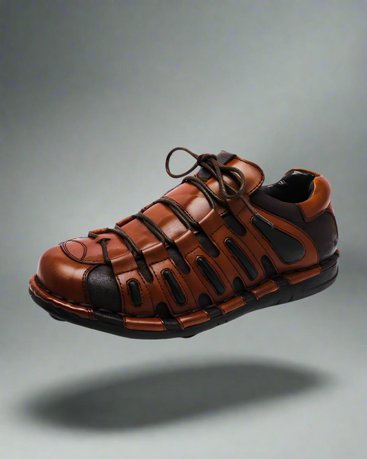 Edgy Leather Moto Shoes - genuine leather shoes - Stylish Leather Moto Shoes for Riders and Streetwear - Main view