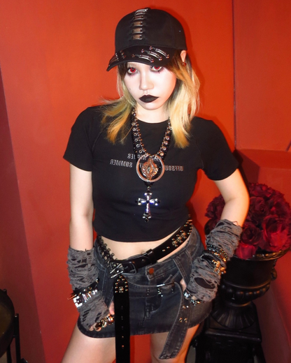 Edgy Metal Plate Cap -  baseball cap - Street Punk Metal Plate Baseball Cap with Unique Design - View 13