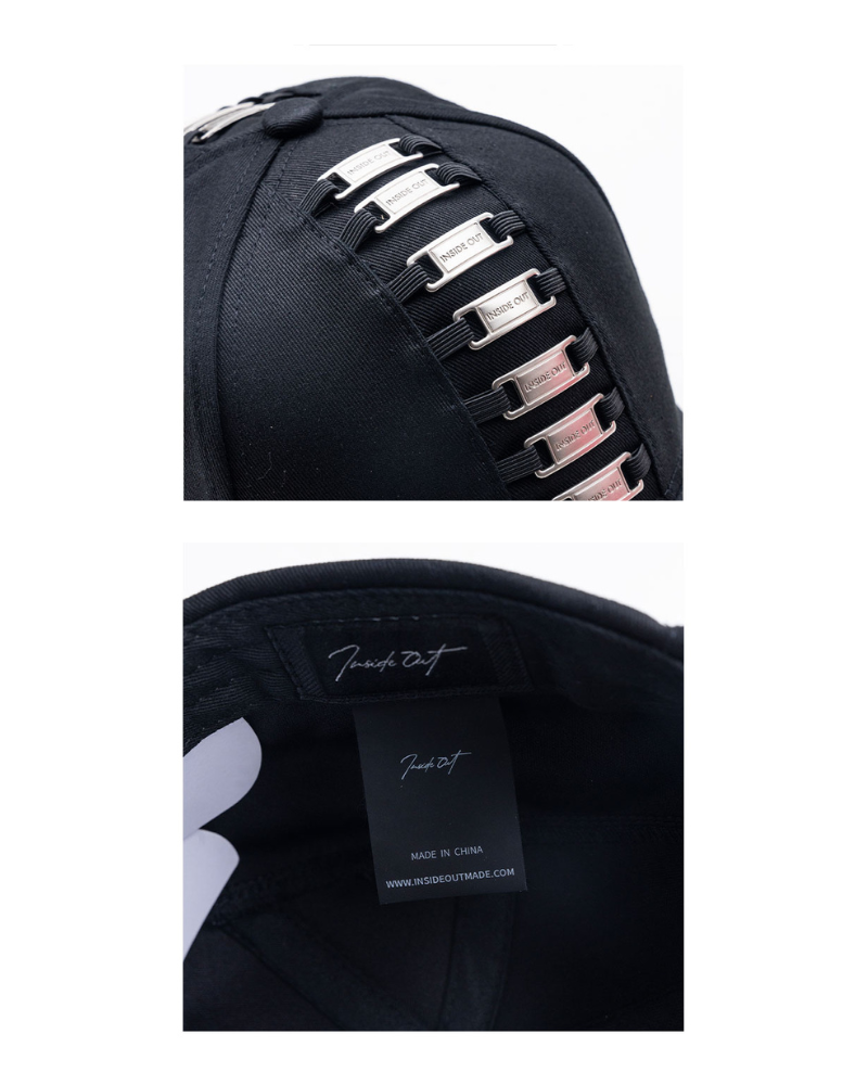 Edgy Metal Plate Cap -  punk style - Street Punk Metal Plate Baseball Cap with Unique Design - View 9