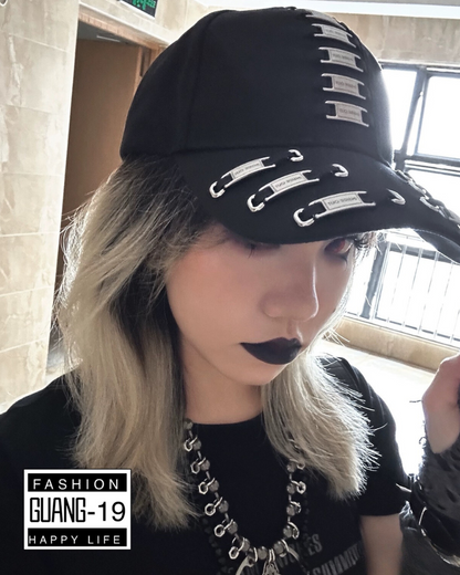 Edgy Metal Plate Cap - street punk cap - Street Punk Metal Plate Baseball Cap with Unique Design - View 11