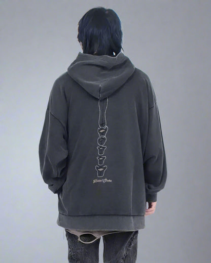 Edgy Skeleton Cutout Hoodie -  comfortable fit hoodie - Edgy Skeleton Cutout Hoodie for Unique Street Style - View 3