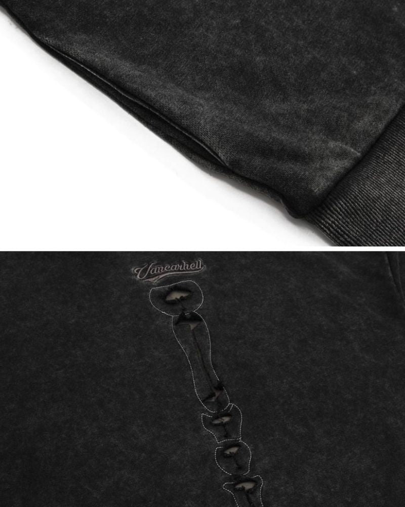 Edgy Skeleton Cutout Hoodie -  cyberpunk - Edgy Skeleton Cutout Hoodie for Unique Street Style - View 13