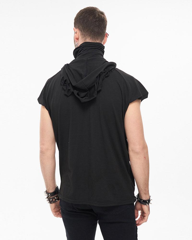 Edgy Skull Hooded Tank Top -  edgy clothing - Edgy Skull Hooded Tank Top for Urban Style - View 5