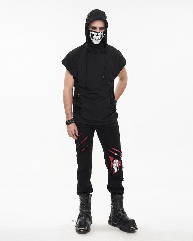 Edgy Skull Hooded Tank Top -  ninja inspired clothing - Edgy Skull Hooded Tank Top for Urban Style - View 7