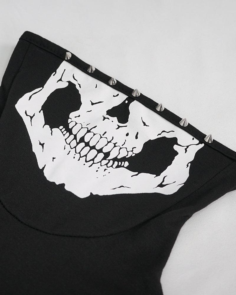 Edgy Skull Hooded Tank Top - skull tank - Edgy Skull Hooded Tank Top for Urban Style - View 10