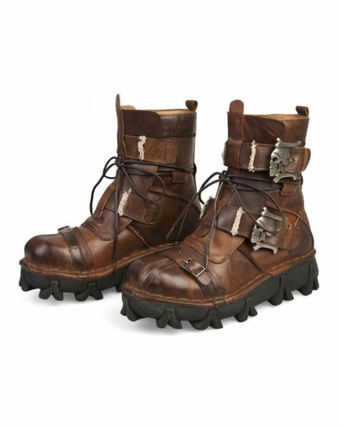 Edgy Skull Motorcycle Boots -  edgy footwear - Unisex Skull Punk Motorcycle Riding Boots for Comfort - View 3