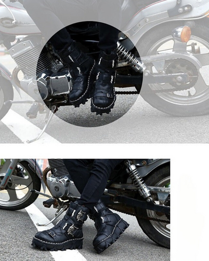 Edgy Skull Motorcycle Boots -  unisex riding boots - Unisex Skull Punk Motorcycle Riding Boots for Comfort - View 14