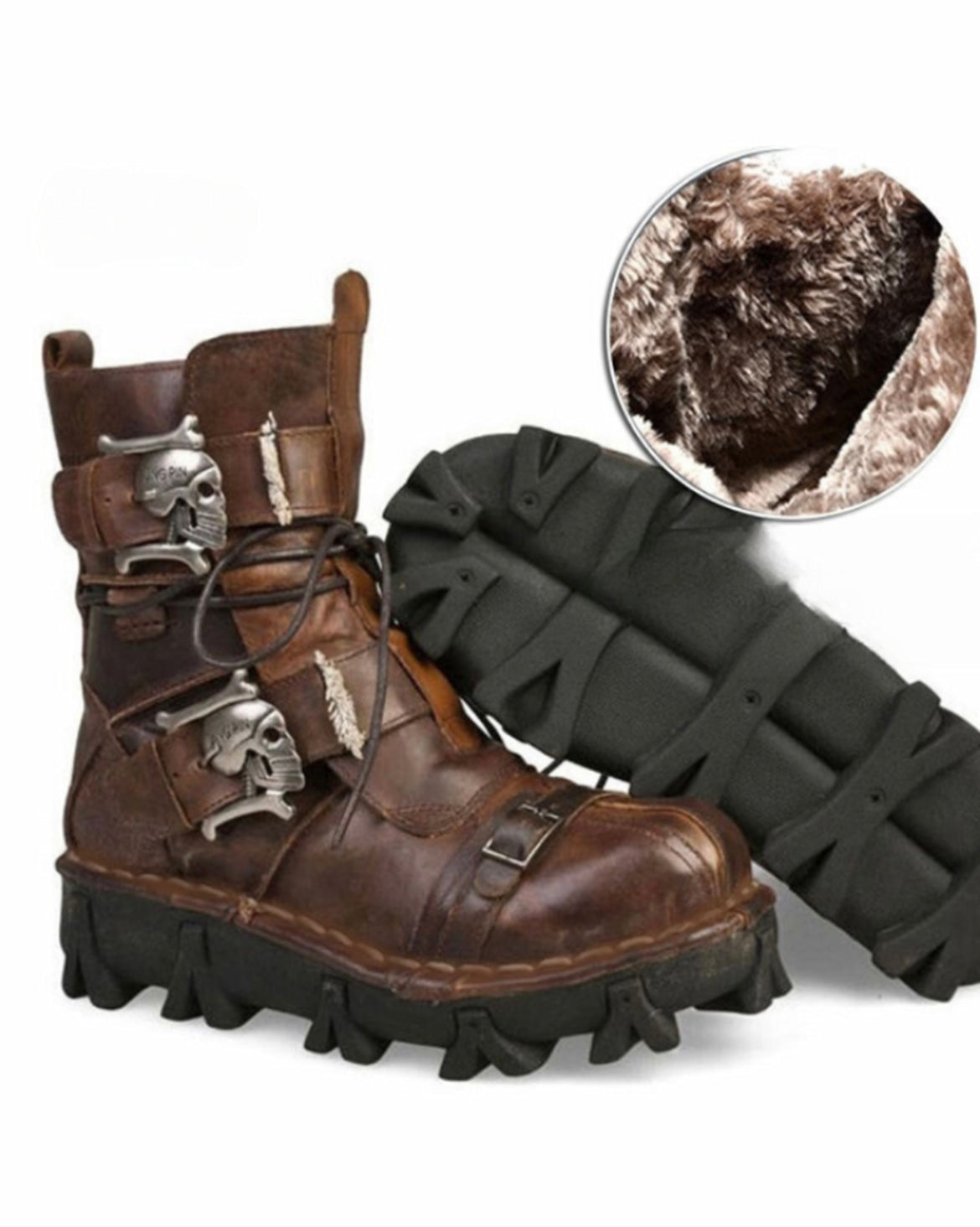 Edgy Skull Motorcycle Boots -  skull boots - Unisex Skull Punk Motorcycle Riding Boots for Comfort - View 11