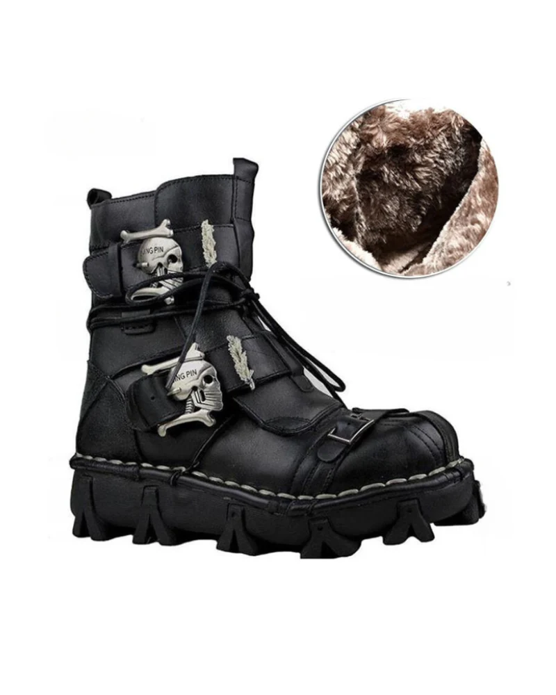 Edgy Skull Motorcycle Boots - motorcycle boots - Unisex Skull Punk Motorcycle Riding Boots for Comfort - View 8