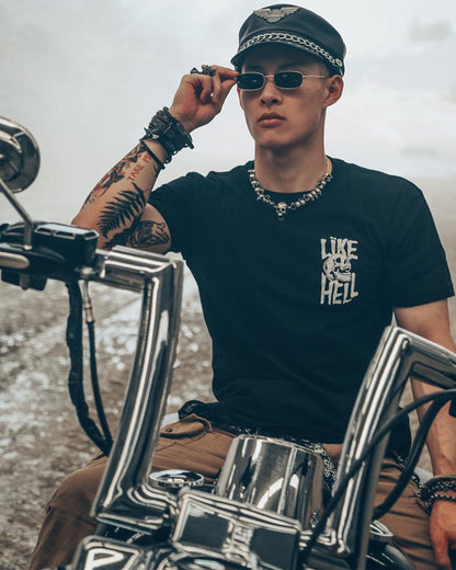 Edgy Skull Punk Tee -  cyberpunk apparel - Edgy Skull Punk Tee for Stylish Urban Wear - View 4