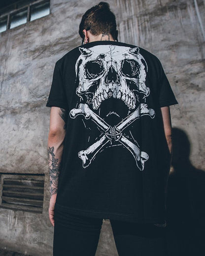 Edgy Skull Rock Punk Tee -  cyberpunk style - Edgy Skull Rock Punk Tee for Techwear Lovers - View 3