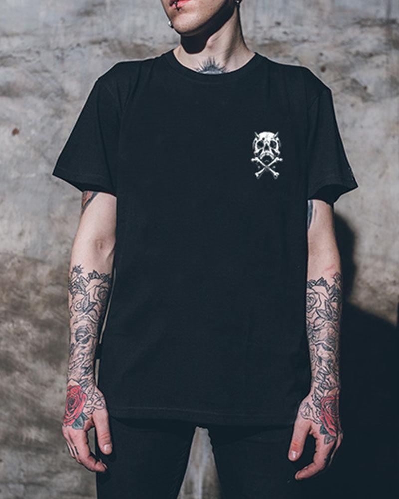 Edgy Skull Rock Punk Tee -  futuristic fashion - Edgy Skull Rock Punk Tee for Techwear Lovers - View 4