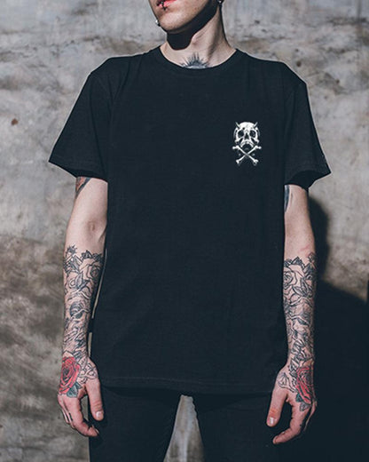 Edgy Skull Rock Punk Tee -  futuristic fashion - Edgy Skull Rock Punk Tee for Techwear Lovers - View 4