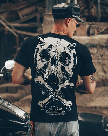 Edgy Skull Rock Punk Tee -  punk t-shirt - Edgy Skull Rock Punk Tee for Techwear Lovers - View 5
