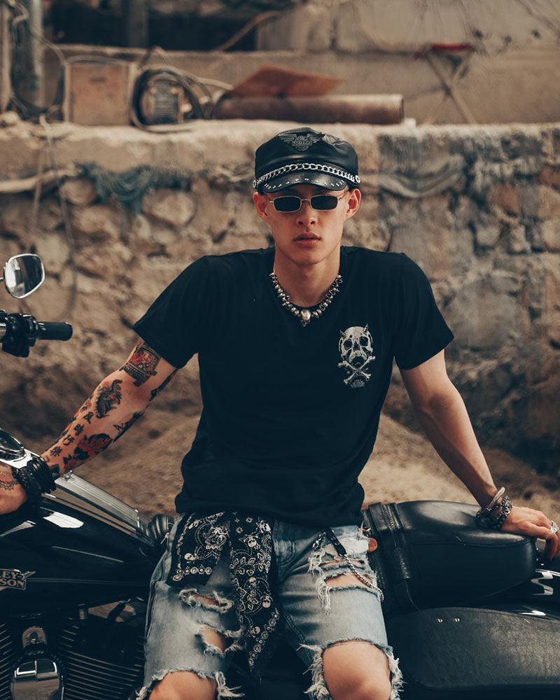 Edgy Skull Rock Punk Tee - rock tee - Edgy Skull Rock Punk Tee for Techwear Lovers - View 9