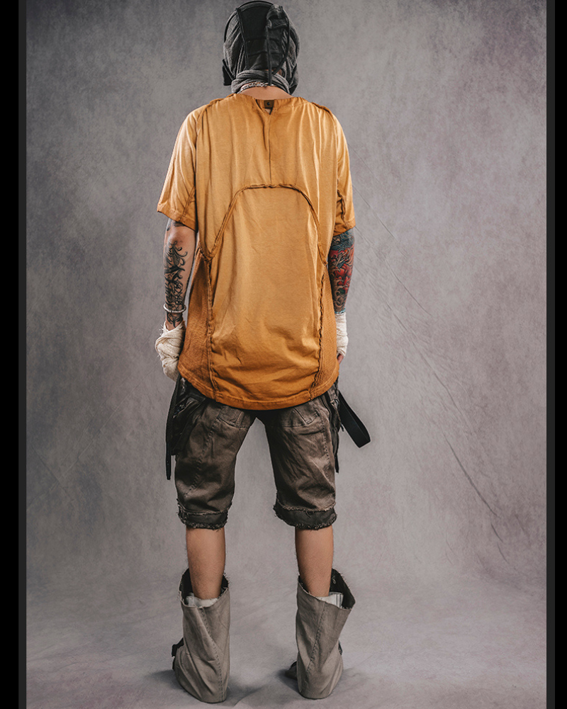 Edgy Spliced Bat Short Sleeve Tee -  bat tee - Edgy Spliced Bat Short Sleeve Tee in Cotton - View 3