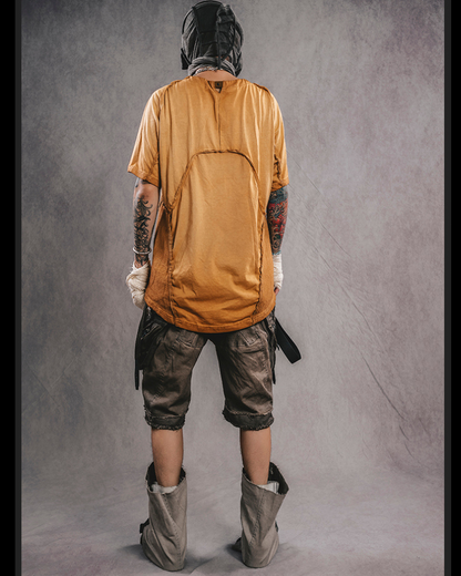 Edgy Spliced Bat Short Sleeve Tee -  bat tee - Edgy Spliced Bat Short Sleeve Tee in Cotton - View 3