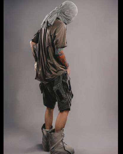Edgy Spliced Distressed Tee -  comfortable edgy clothing - Edgy Spliced Distressed Tee for Comfortable Style - View 3