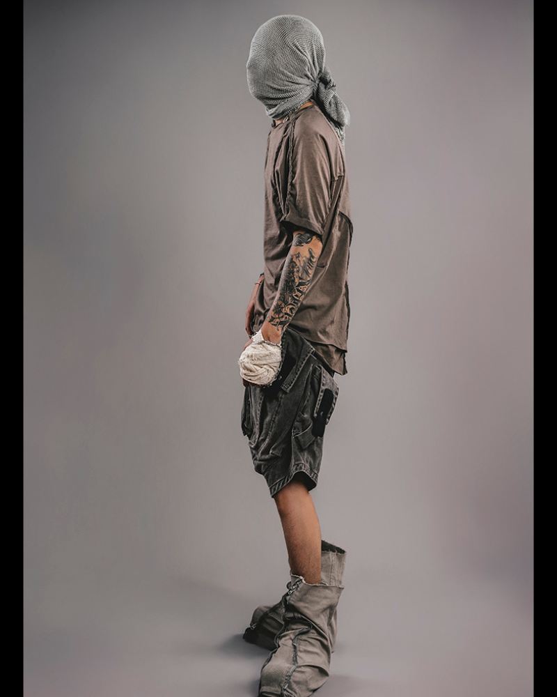 Edgy Spliced Distressed Tee -  edgy style - Edgy Spliced Distressed Tee for Comfortable Style - View 6