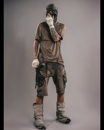 Edgy Spliced Distressed Tee - stylish cotton t-shirt - Edgy Spliced Distressed Tee for Comfortable Style - View 2