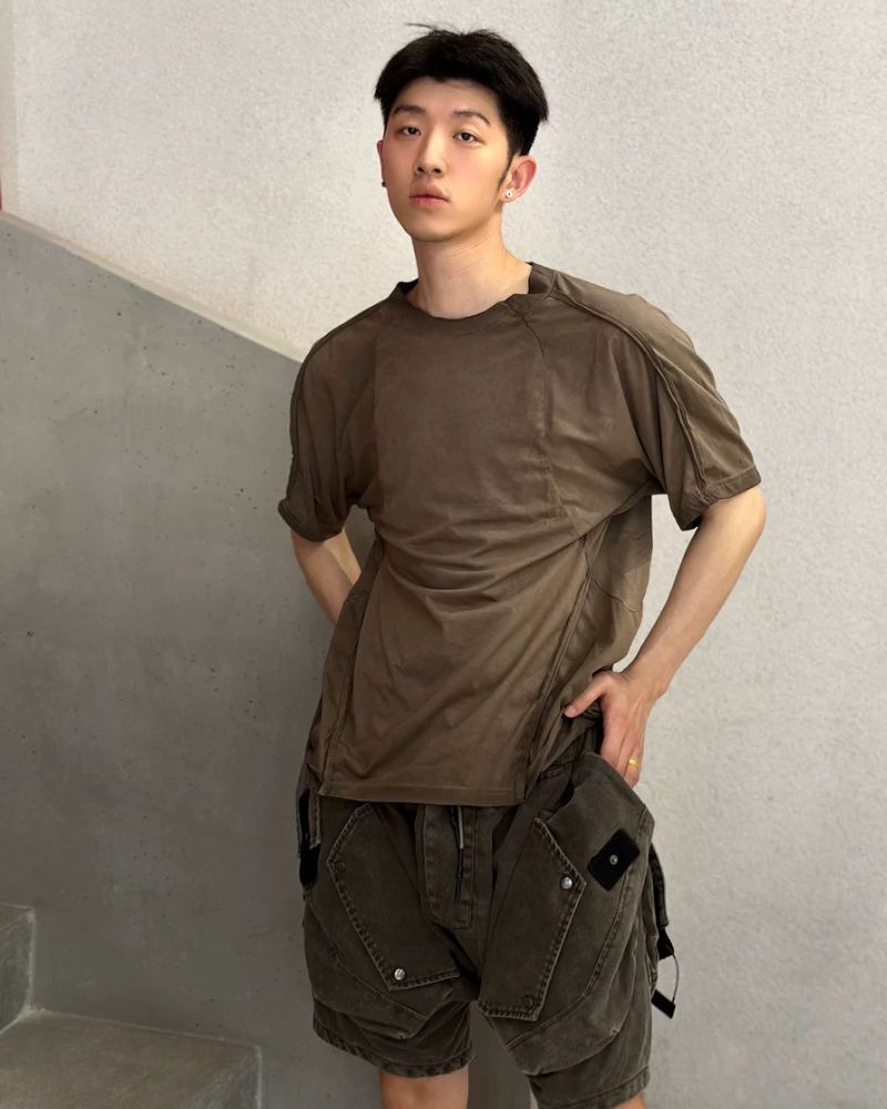 Edgy Spliced Distressed Tee -  techwear - Edgy Spliced Distressed Tee for Comfortable Style - View 7