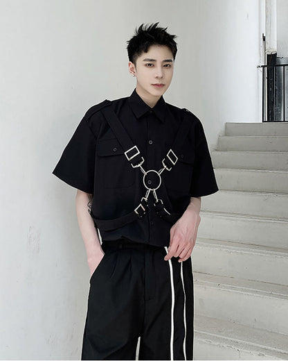 Edgy Techwear Ribbon Shirt - functional techwear - Edgy Techwear Ribbon Shirt for Stylish Functionality - View 8