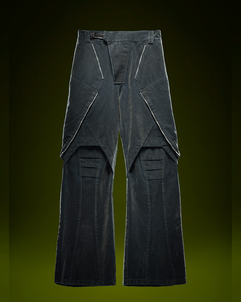 Edgy Velvet Denim Pants - velvet pants - Loose Velvet Denim Pants with Cyberpunk Aesthetic - View 9