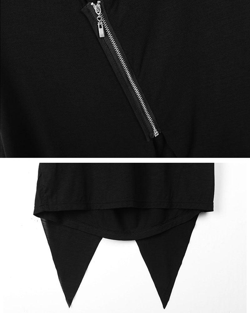 Edgy Zippered Techwear Tee - urban-inspired t-shirt - Edgy Zippered Techwear T-Shirt for Urban Style - View 10