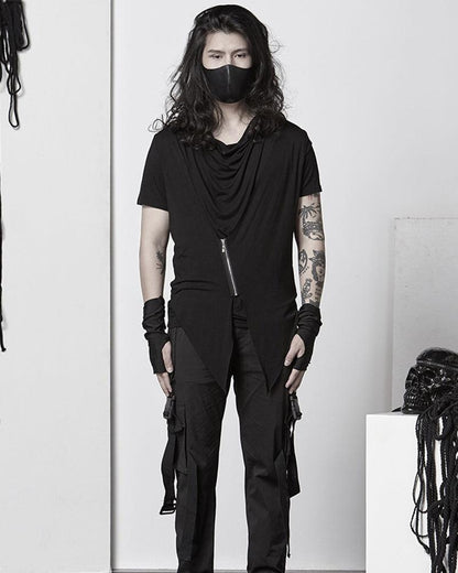 Edgy Zippered Techwear Tee -  urban t-shirt - Edgy Zippered Techwear T-Shirt for Urban Style - View 7