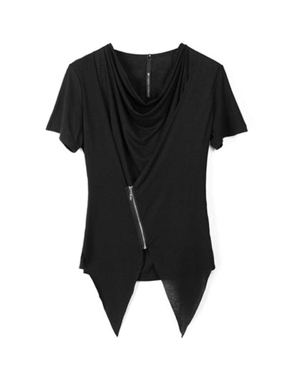 Edgy Zippered Techwear Tee -  zipper tee - Edgy Zippered Techwear T-Shirt for Urban Style - View 8