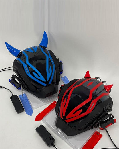 Electric Devil Cyberpunk Mask -  black helmet - Electric Devil Cyberpunk Mask for Unique Style - View 4