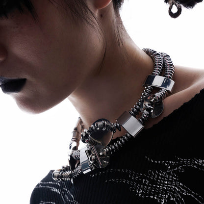 Elegant Double-Strand Mechanical Necklace - New Arrivals - View 3