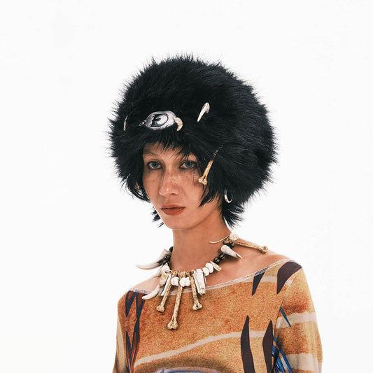 Elegant Faux Fur Bag-Hat - faux fur hat - Stylish Convertible Faux Fur Bag-Hat for Unique Looks - Main view