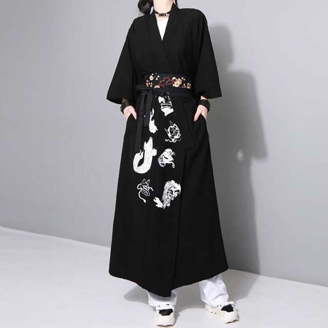 Elegant Flowing Kimono Wrap - kimono wrap - Chic Long Kimono Wrap for Effortless Style - Main view