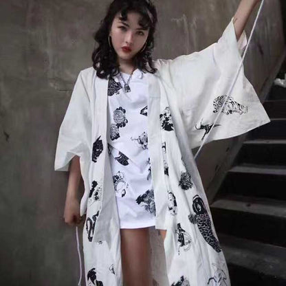 Elegant Flowing Kimono Wrap -  lightweight kimono - Chic Long Kimono Wrap for Effortless Style - View 6